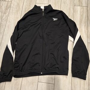 Reebok Men's Black and White Jacket Sz Large